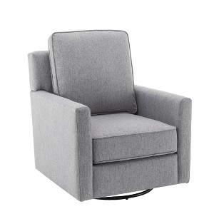 WOVENBYRD Swivel Glider Club Chair Gray: Enclosed Ball-Bearing, Polyester Upholstery, No Assembly Required - 1 of 4