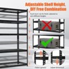 5-Tier Adjustable Shelves, Load 2000 Lbs Heavy Duty Wire Garage Shelf, Metal Storage Racks and Shelving, 72" H Garage Shelves for Basement - 4 of 4