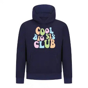 Everyday Kids Cool Big Sis Club Girls Pullover Hoodie – Colorful Sibling Sweatshirt - 1 of 4