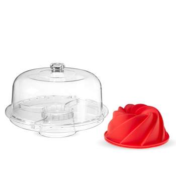 Nordic Ware Bundt Cake Stand With Locking Dome Lid, Sea Glass : Target