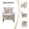 Vincent Wooden Upholstered Armchair with Fabric Pattern and Wingback Design for Bedroom| ARTFUL LIVING DESIGN - 4 of 4