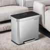 Kitchen, 16 Gallon (2 x 8 Gallon) Dual Compartment Garbage Can, 60L Pedal Recycling Bin, Stainless Steel, 15 Trash Bags Included - 3 of 3