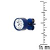Steeltime Men's blu ip stainless steel stud earrings adorned with white crystals - 3 of 4
