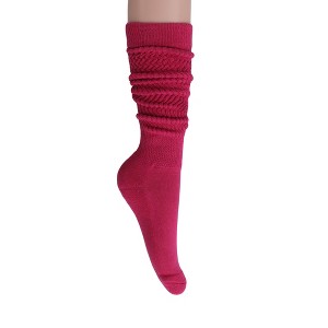 Women’s Premium Slouchy Scrunch Socks – 1 Pair, Soft Cotton Boot Socks, Knee-High or Crew, Shoe Size 5-10 - 1 of 1