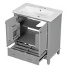 30" Bathroom Vanity With Sink Combo Modern Elegant Bathroom Storage Cabinet With Doors Drawer Solid Wood Frame - 4 of 4