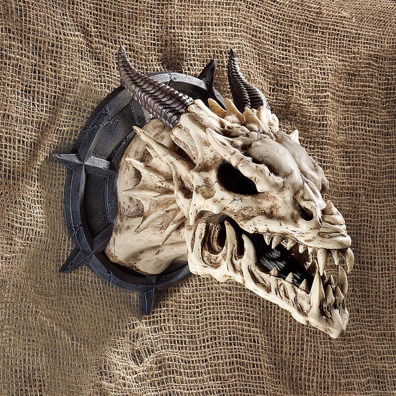 Design Toscano Horned Dragon Skull Wall Trophy, 1 of 4