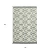 Ivory And Gray Wool Geometric Hand Hooked Area Rug - 3 of 4