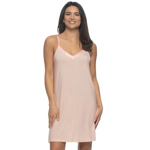 Felina - Elysees Rich Satin Chemise Slip Dress Nightgowns for Women with Satin Trim, and Adjustable Straps - 1 of 1