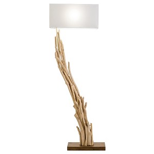 Modern Home Angled Driftwood Nautical Wooden Floor Lamp - 1 of 4