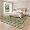 Washable Living Room Rug 8x10 Large Floral Print Area Rug with Non-Slip Backing, Stain-Resistant Farmhouse Soft Low Pile Floor Cover - 4 of 4