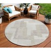 Beige Tan And Taupe Abstract Washable Indoor Outdoor Area Rug - 2 of 4