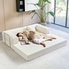 JOYRACER Convertible Sleeper Sofa Bed with 2 Pillows, Folding Mattress Couch, Removable Washable Floor Sofa for Small Spaces, Off White - 4 of 4