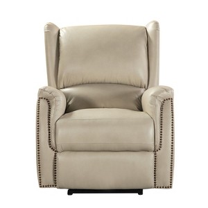 Paulina Genuine Leather Power Recliner with Wingback Design |ARTFUL LIVING DESIGNS - 1 of 4