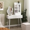 Vanity Table,Vanity Desk With Mirror And Lights,Vanity Table With Drawers And Shelves,Dressing Table For Bedroom-Cuddlewood - 3 of 4