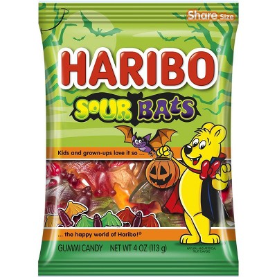 HARIBO Halloween Sour Vampire Bats Gummy Candy - 4oz