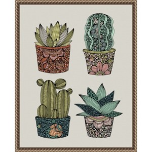 Amanti Art Boho Little Succulents by Valentina Harper Canvas Wall Art Print Framed - 1 of 4