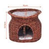 2 Tiers Handwoven Rattan Elevated Cat Bed with 2x Soft Cushion Raised Wicker Pet Basket Indoor - 3 of 4