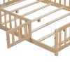 TopComfy Beds Full Size Floor Platform Bed with Fence and Door Floor Bed Frame with Support Slats Bed for Bedroom, Beige, 77.76"*17.52"*6.3" - 3 of 4