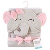Hudson Baby Infant Girl Cotton Animal Face Hooded Towel, Pretty Elephant, One Size - 2 of 3