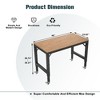 Syemin Adjustable Work Stands with Metal Frame and Wheels, Heavy Duty Sawhorses for Workshop, Garage, Home, Office , Brown, 48"*23.62"*39.37" - 2 of 4