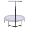 LEAPS & REBOUNDS 48" Adjustable Stability Bar Attachment with 48" Mini Fitness Trampoline and Home Gym Rebounder for Cardio Exercises, Orange - 2 of 4