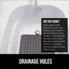 Bath Tub Shower Mat, Machine Washable, 35x16 Inch, Charcoal Opaque, Suction Cups, Drain Holes, Soft on Feet - 4 of 4