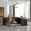 SAINTCY 63 Inch L-Shaped Executive Desk with 3 Drawers & Power Outlet - Industrial Modern Office Desk with Cable Management, Reversible Workstation - 2 of 4