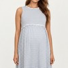 Anna-Kaci Women’s Maternity Sleeveless Stripe Midi Dress with Soft Stretch Knit Fabric and Flattering Empire Waist - 3 of 4