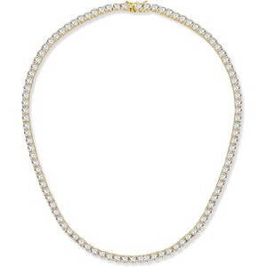 0mm Cubic Zirconia Tennis Necklace, 18K Gold Plated 16-24 Inch CZ Chain - 1 of 4