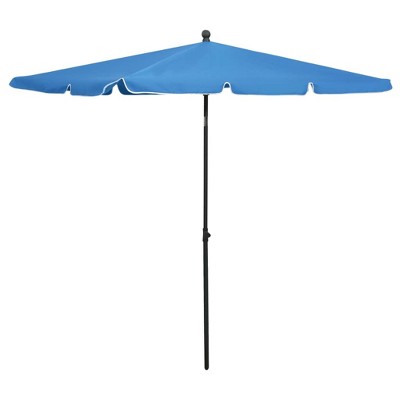 vidaXL Garden Parasol with Pole 82.7"x55.1" Azure Blue