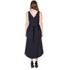 Womens Sleeveless V-Neck High Low Pleated Fit N Flare Pocket Midi Dress - 24seven Comfort Apparel™ - 3 of 4