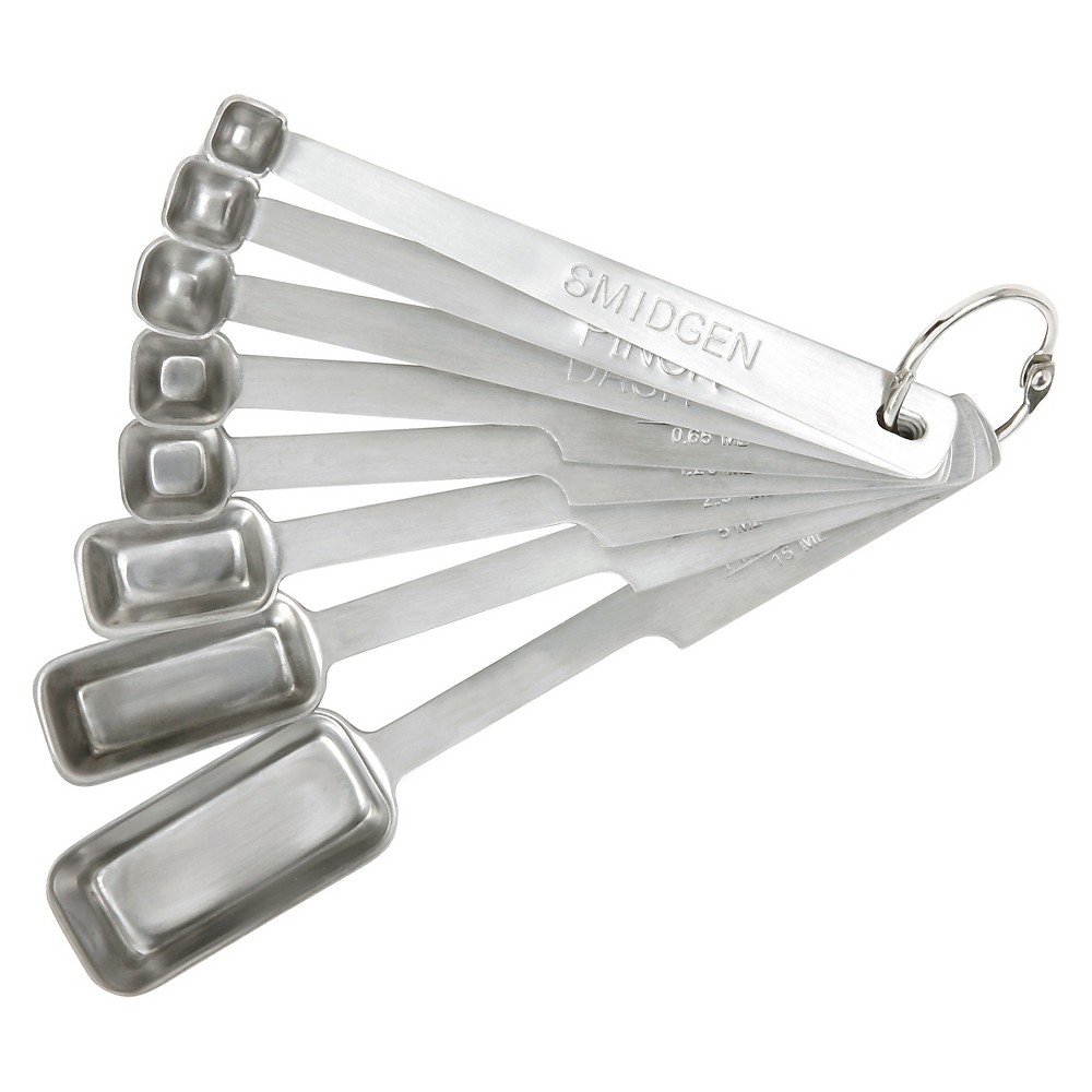 Set of 8 Stainless Steel Measuring Spoons