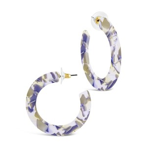 SHINE by Sterling Forever 1.75" Resin Flat Hoop Earrings - 1 of 4