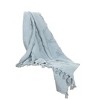 HomeRoots Light Blue Woven 100% Woven Textured Cotton Throw Blanket - 3 of 4