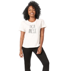 RAE DUNN - Women's Short Sleeve Shirttail Hem T-Shirt - 1 of 4