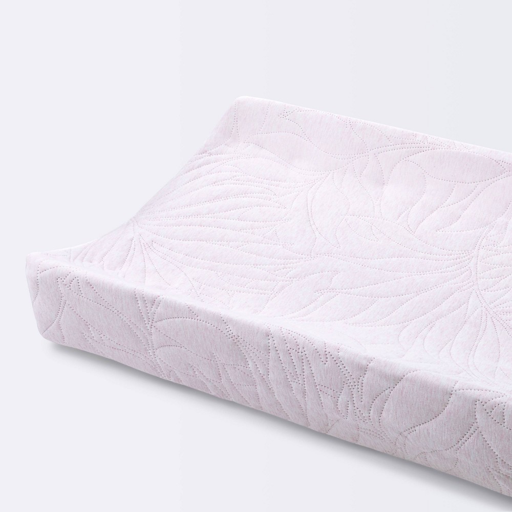 Photos - Changing Table Changing Pad Cover Pink Leaves - Cloud Island™ Pink