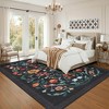 Area Rugs for Living Room Bedroom Washable Floral Rug Soft Non Slip Low Pile Throw Rug Home Decor - 3 of 4