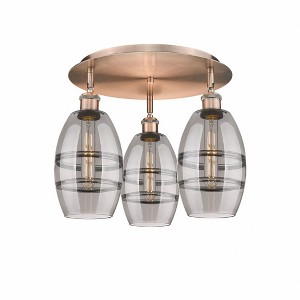 Vaz - 3 Light Flush Mount In Industrial Style-9.13 Inches Tall and 17.63 Inches Wide - 1 of 1