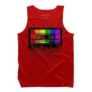 Adult Design By Humans Pride Rainbow Flag Music Note Cassette By Avocato Tank Top - 1 of 3