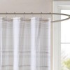SEVOBAL Shower Curtain Cotton Printed Stripes with Tassels Buttonhole Top for Boho Bathroom Decor , Off White, 72"*72"*0.13" - 2 of 4