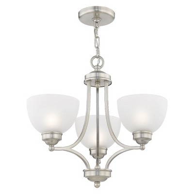 Somerset Brushed Nickel 3-Light Chandelier with Satin Glass