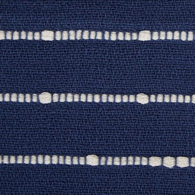 French Blue and Off-White Striped Cotton Throw with Tassels