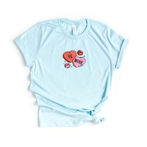 S.W.Smiley Be Mine Hearts Distressed - Women's Short Sleeve Graphic T-Shirt - 1 of 4