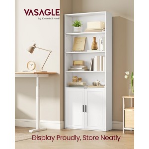 6-Tier Tall Bookcase with Cabinet Door, 68.9 Inch Storage Shelf with 3 Adjustable Shelves & Anti-Tip Kit, for Living Room Home Office - 1 of 4