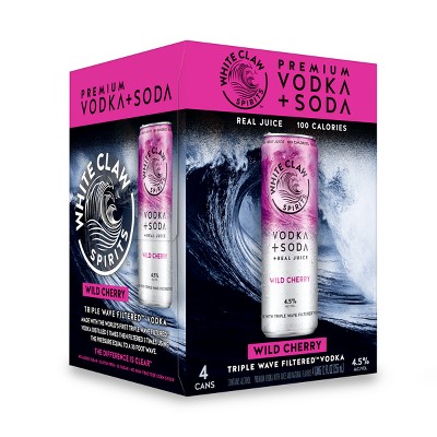 White Claw Spirits Vodka Soda Wild Cherry - 4pk/12 fl oz Cans