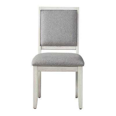 Canova Weathered White 7-Piece Dining Set with Gray Marble Top