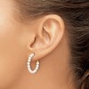 Chisel Stainless Steel Polished Yellow IP-plated White Mother of Pearl J-Hoop Earrings - 3 of 4