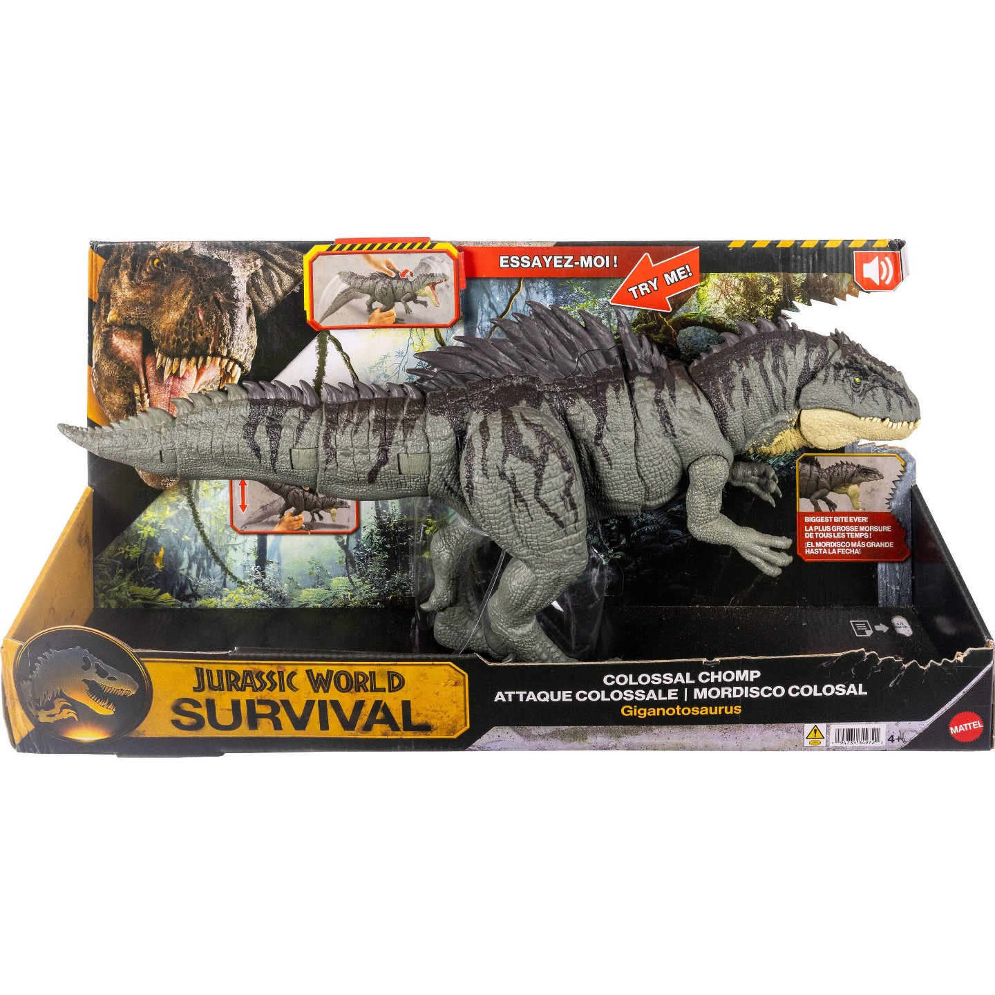 Детская фигурка Jurassic World Colossal Chomp Giganotosaurus Figure with Big Bite, Multi Direction Attack Action Figures — фото 6