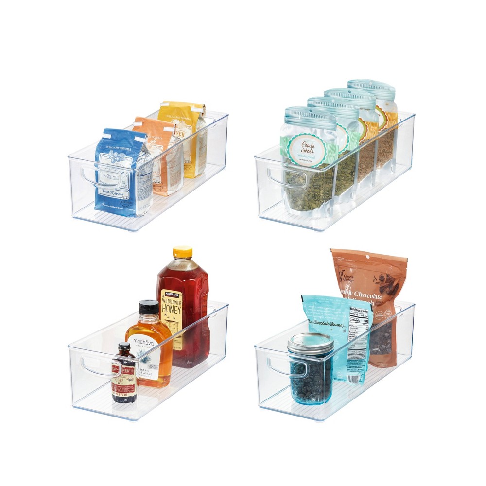 iDESIGN 4pc 16x6x5 Recycled Plastic Organizer bins