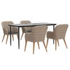 vidaXL 5 Piece Patio Dining Set with Cushions Brown - 3 of 4